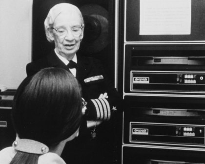 In 1976, Grace Hopper was still at work for the Navy.